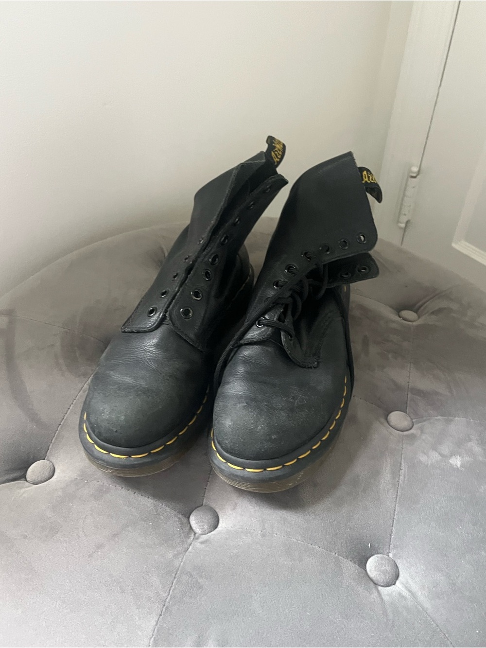 Dr. Martens Black Leather Women’s 8-Eye Casual Boots